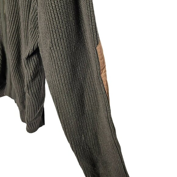 Duluth Trading Co. Mens Ribbed Zip-Up Cardigan Sweater W/ Elbow Patches XL Brown - Picture 7 of 12